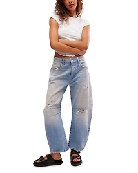 We The Free Good Luck Mid Rise Barrel Jeans Ultra Light Beam