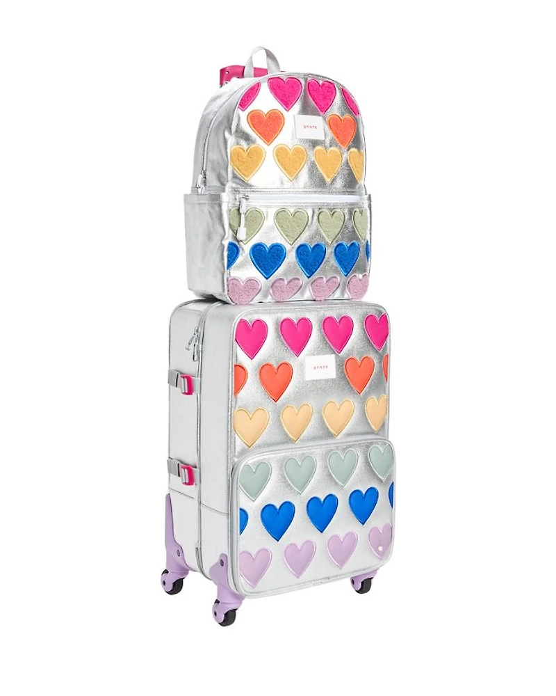 Logan Patchwork Hearts Carry On Suitcase