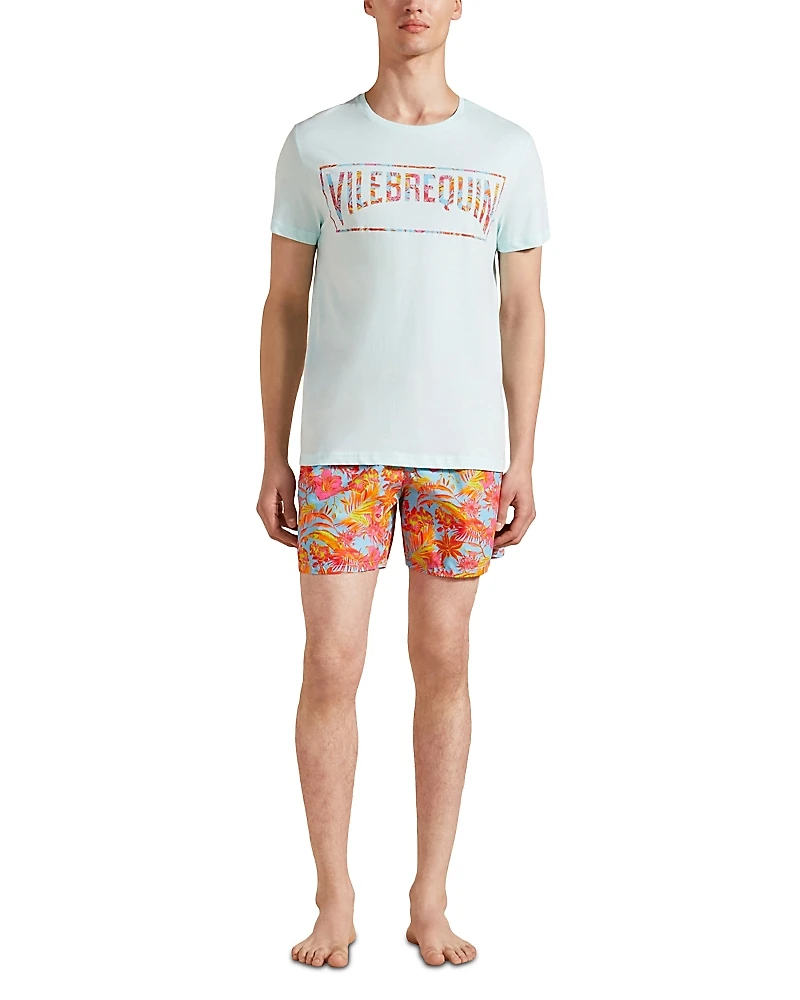 Vilebrequin Tahiti Flowers Cotton Logo Tee
