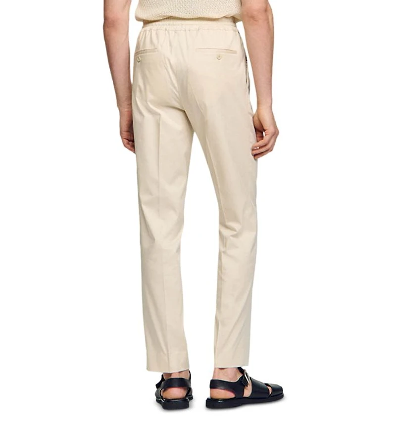 Alpha Cotton Blend Straight Leg Drawstring Pants