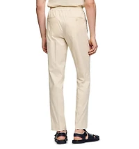 Alpha Cotton Blend Straight Leg Drawstring Pants