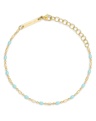 Zoe Chicco 14K Yellow Gold Enamel Bead & Bar Link Bracelet