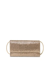 Charlee Gold-Tone Crystal Mesh Flap Clutch