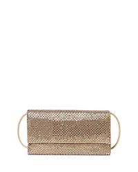 Loeffler Randall Charlee Gold-Tone Crystal Mesh Flap Clutch