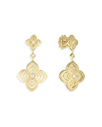 Roberto Coin 18K Yellow Gold Palazzo Ducale Diamond Satin Flower Drop Earrings