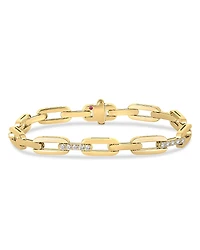 Roberto Coin 18K Yellow Gold Navarra Diamond Open Chain Link Bracelet