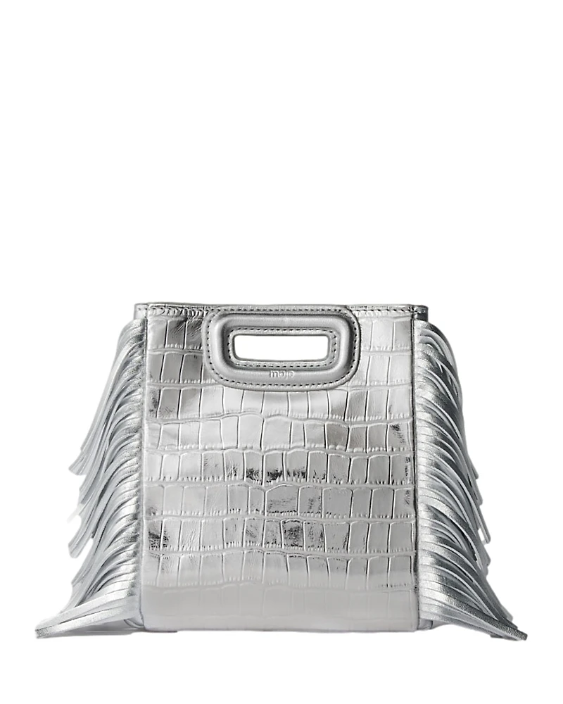 Maje Mini M Croco Metallic Bag