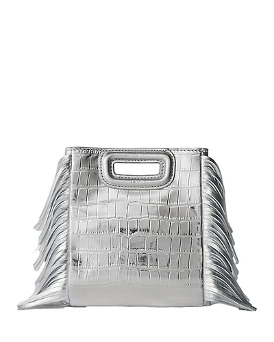 Maje Mini M Croco Metallic Bag