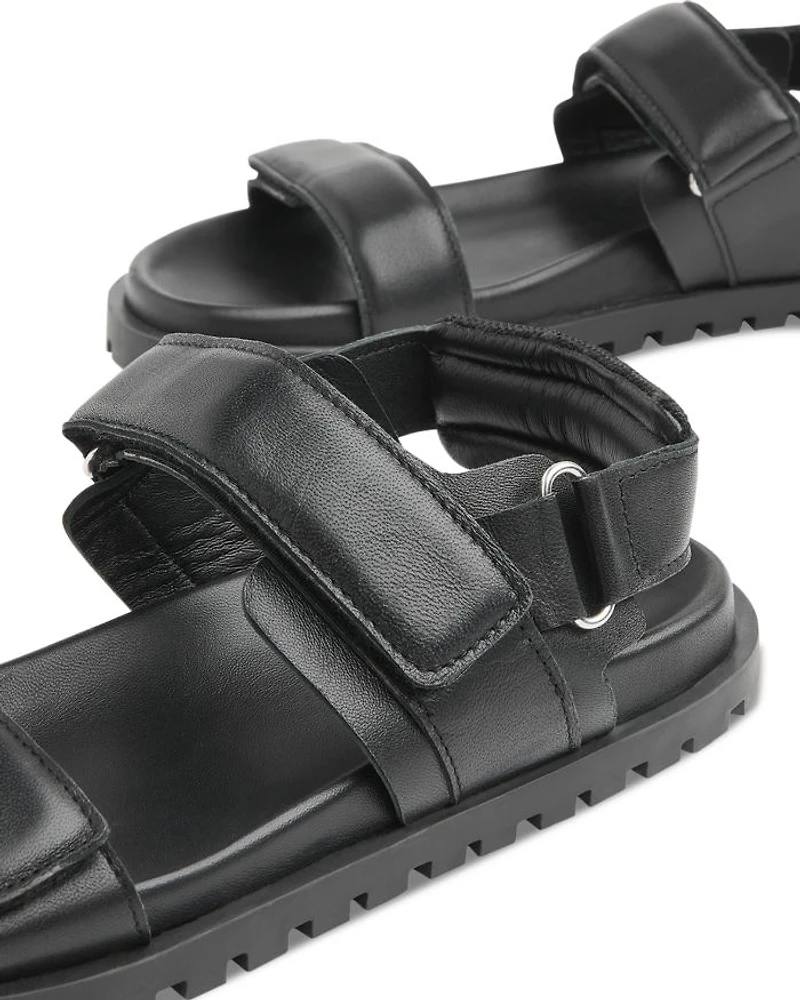 Women's Ria Black Sporty Velcro Sandals