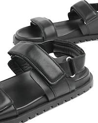 Women's Ria Black Sporty Velcro Sandals