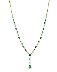 Bloomingdale's Fine Collection Emerald & Diamond Y Necklace