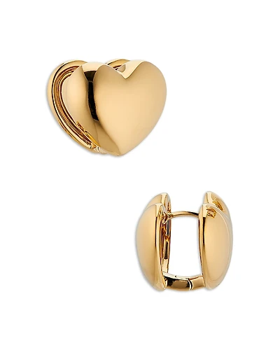 Nadri Sunlight Heart Huggie Hoop Earrings