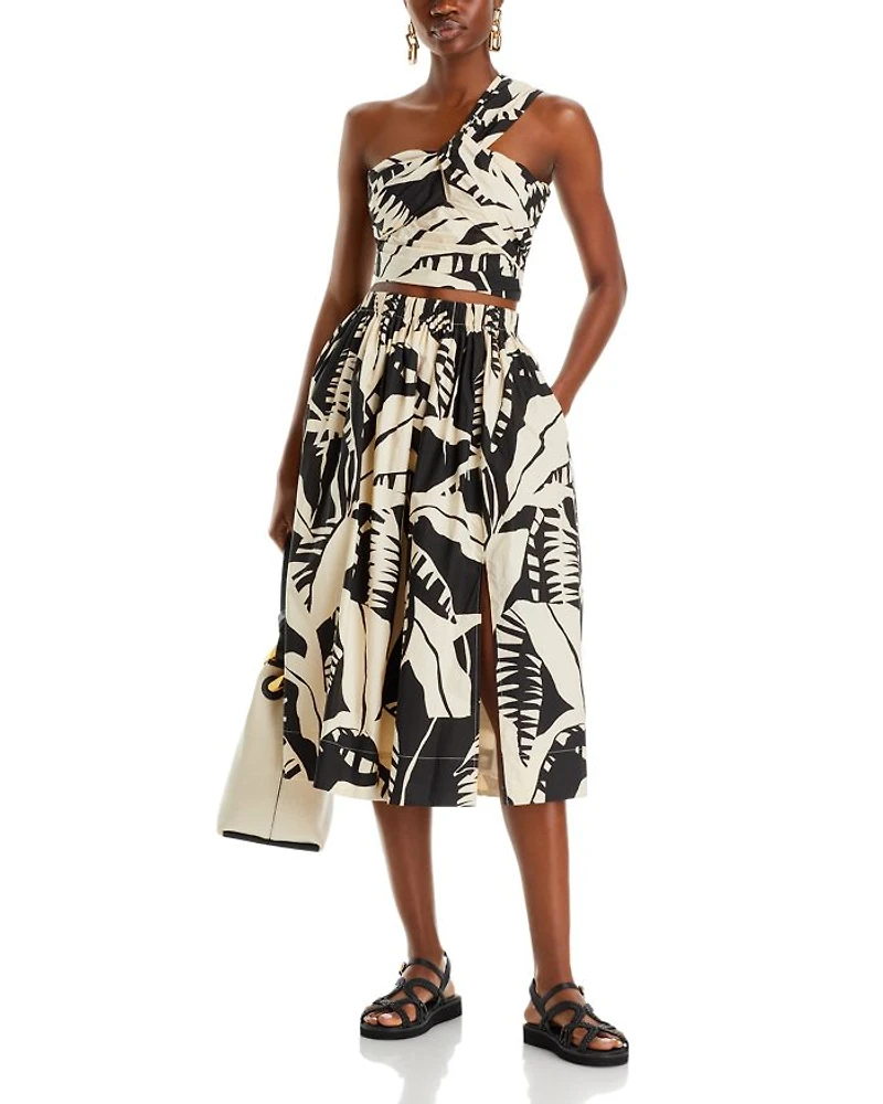 Amari Floral Print Poplin Skirt