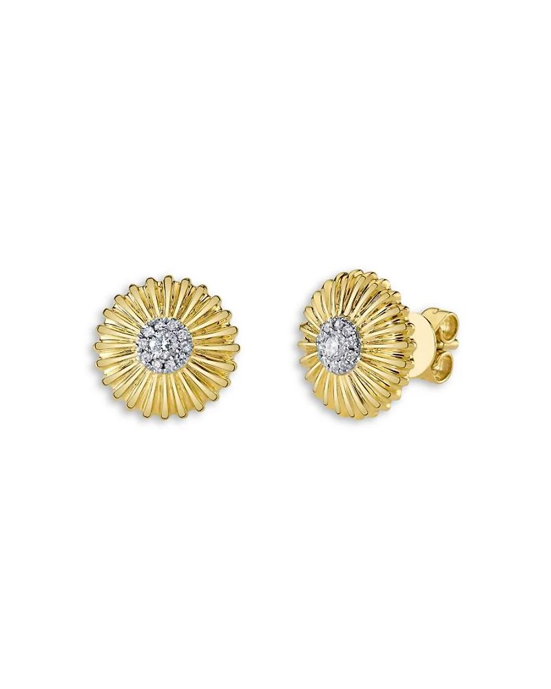 14K Yellow Gold Eden Diamond Stud Earrings, 0.14 tcw