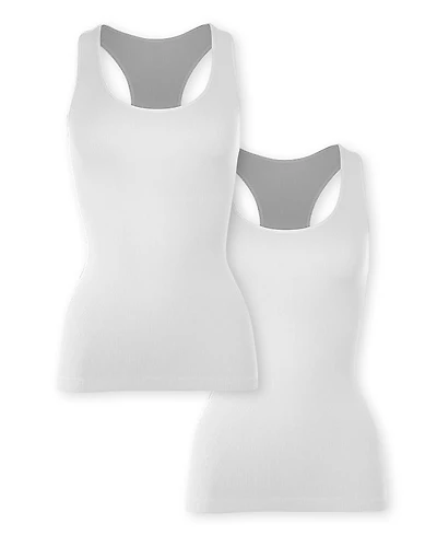 Malibu Sugar Bundle of Two Teen Ribbed Racer Back Juniors Tank Top - Big Kid