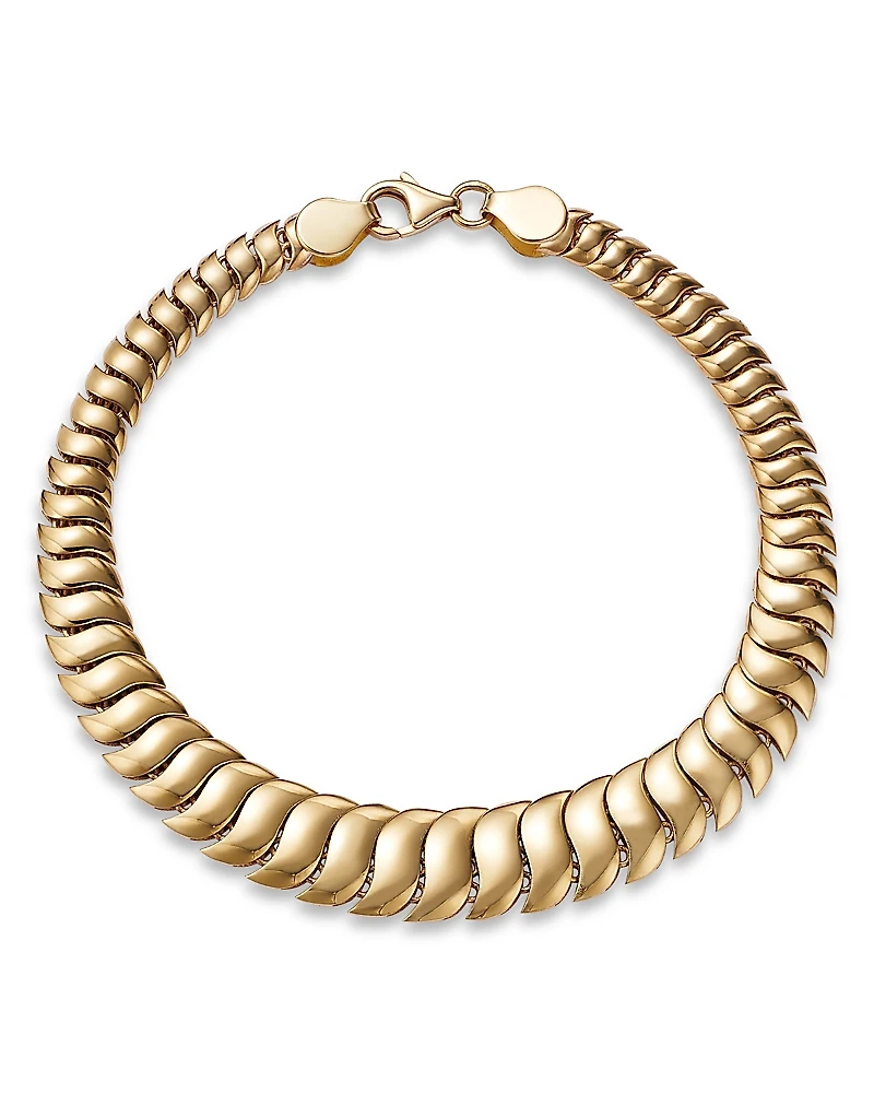 Alberto Amati 14K Yellow Gold Graduated Wavy Link Bracelet