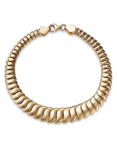 Alberto Amati 14K Yellow Gold Graduated Wavy Link Bracelet