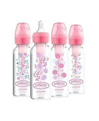 Dr. Brown's Dr. Browns Girls' Anti-Colic Options+ Narrow Baby Bottles 8oz, 4 Pack,