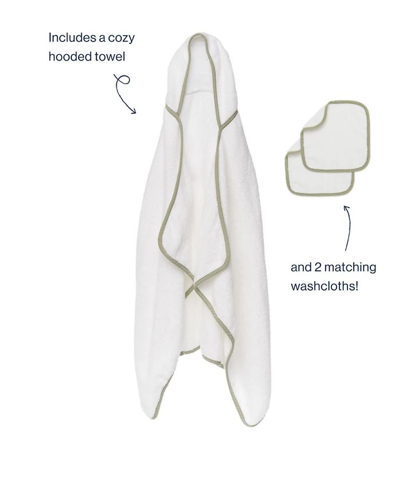 100% Organic Hooded Towel + Washcloth 2-Pack