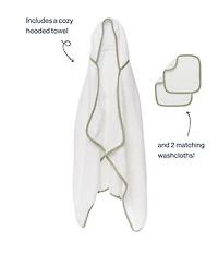 100% Organic Hooded Towel + Washcloth 2-Pack