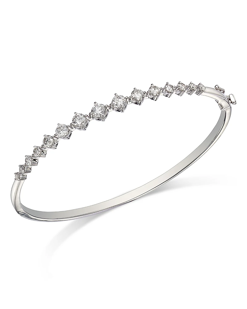 Bloomingdale's Fine Collection Diamond Graduated Bangle Bracelet