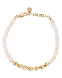 Ettika Pave & Cultured Freshwater Pearl Polished Pebble Beaded Bracelet
