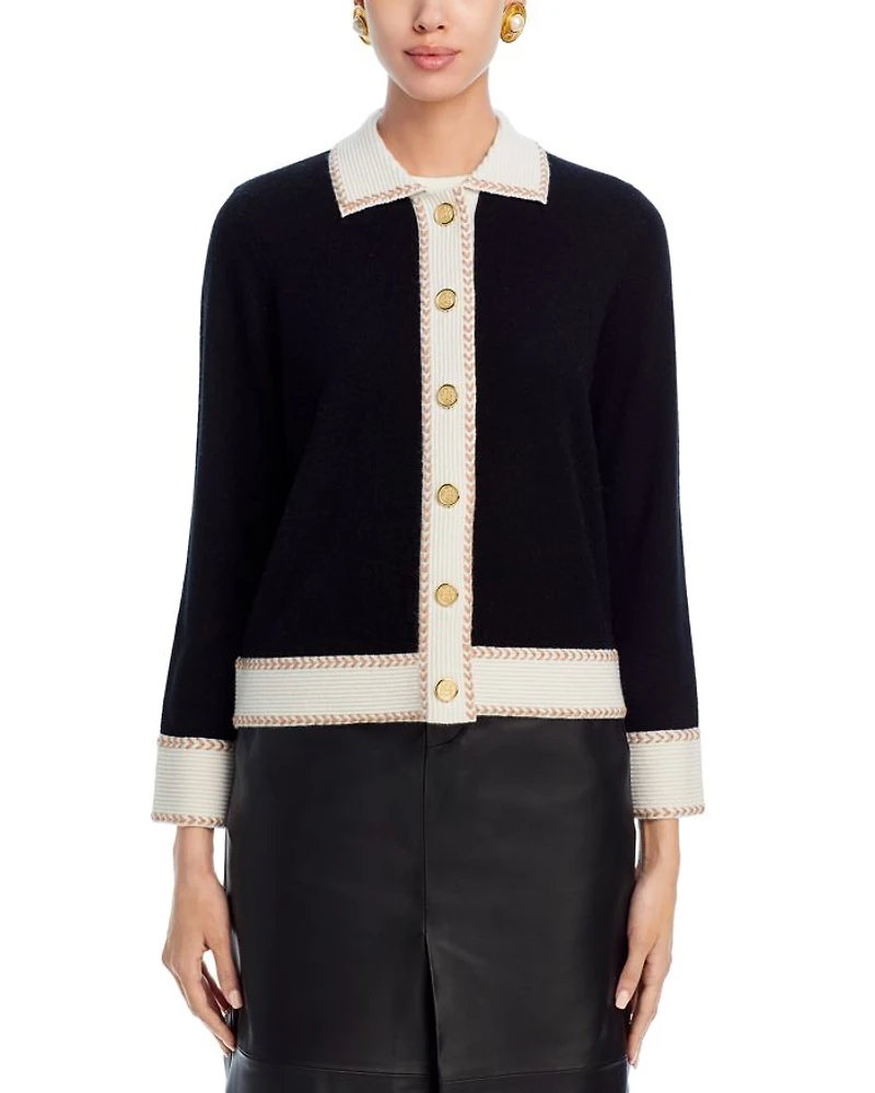 Contrast Trim Cardigan - Exclusive