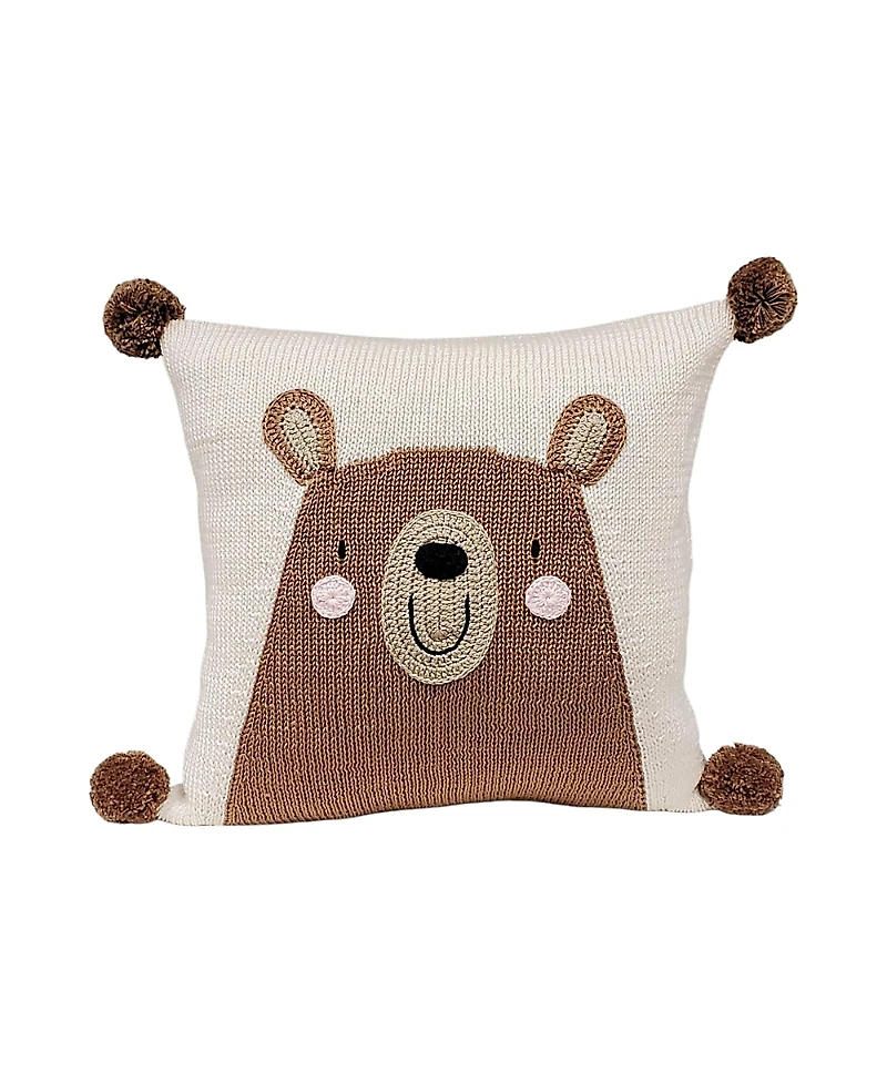 Melange Collection Knit Cotton Teddy Bear 10 Pillow
