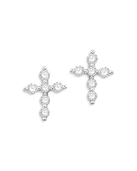 Bloomingdale's Fine Collection Diamond Cross Stud Earrings