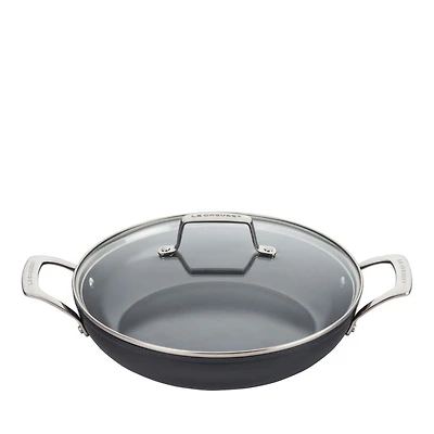 Essential Nonstick Ceramic Shallow Braiser with Glass Lid, 3.9 Qt