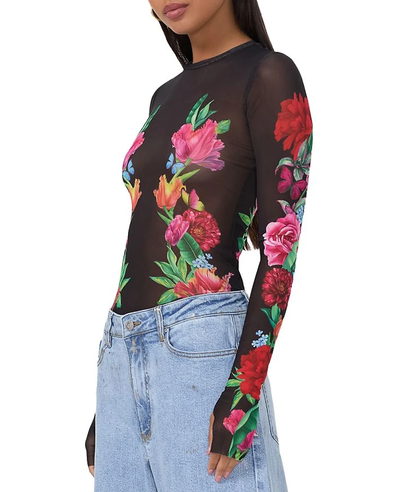 Kaylee Printed Mesh Top