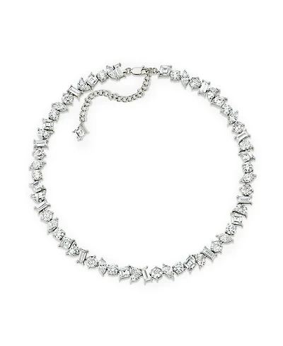 Illuminate Choker Necklace in 14K White Gold, 35.75ctw Mixed Shaped Lab Grown Diamonds, 15.5"