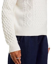 Cashmere Quarter Zip Cable Knit Sweater - Exclusive
