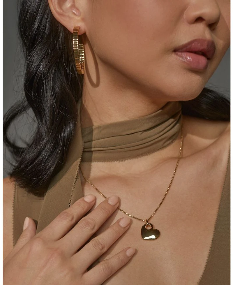 Sunlight Heart Pendant Necklace in 18K Gold Plated, 20"-22"