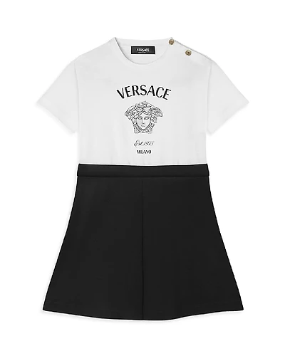 Versace Girls' Medusa Milano Print Jersey Dress - Little Kid