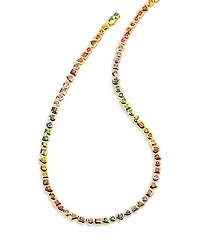 18K Rock Candy® Rainbow Sapphire & Tsavorite Mixed Cut Bezel Tennis Necklace, 17" - Exclusive