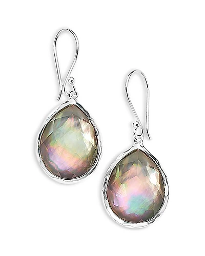 Sterling Silver 925 Rock Candy® Black Shell Doublet Drop Earrings