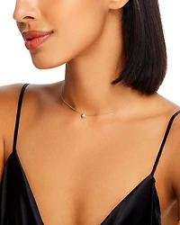 14K Yellow Gold Princess Diamond Nugget Pendant Necklace, 0.02 tcw