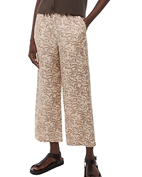 Palm Print Cropped Trousers