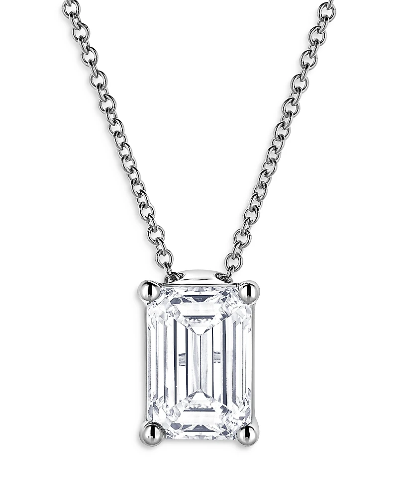 Bloomingdale's Fine Collection Certified Lab Grown Diamond Emerald Cut Pendant Necklace