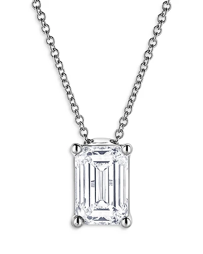 Bloomingdale's Fine Collection Certified Lab Grown Diamond Emerald Cut Pendant Necklace