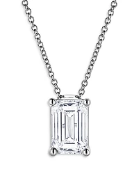 Bloomingdale's Fine Collection Certified Lab Grown Diamond Emerald Cut Pendant Necklace
