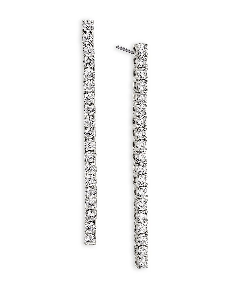 Nadri Perfect Tennis Cubic Zirconia Linear Drop Earrings