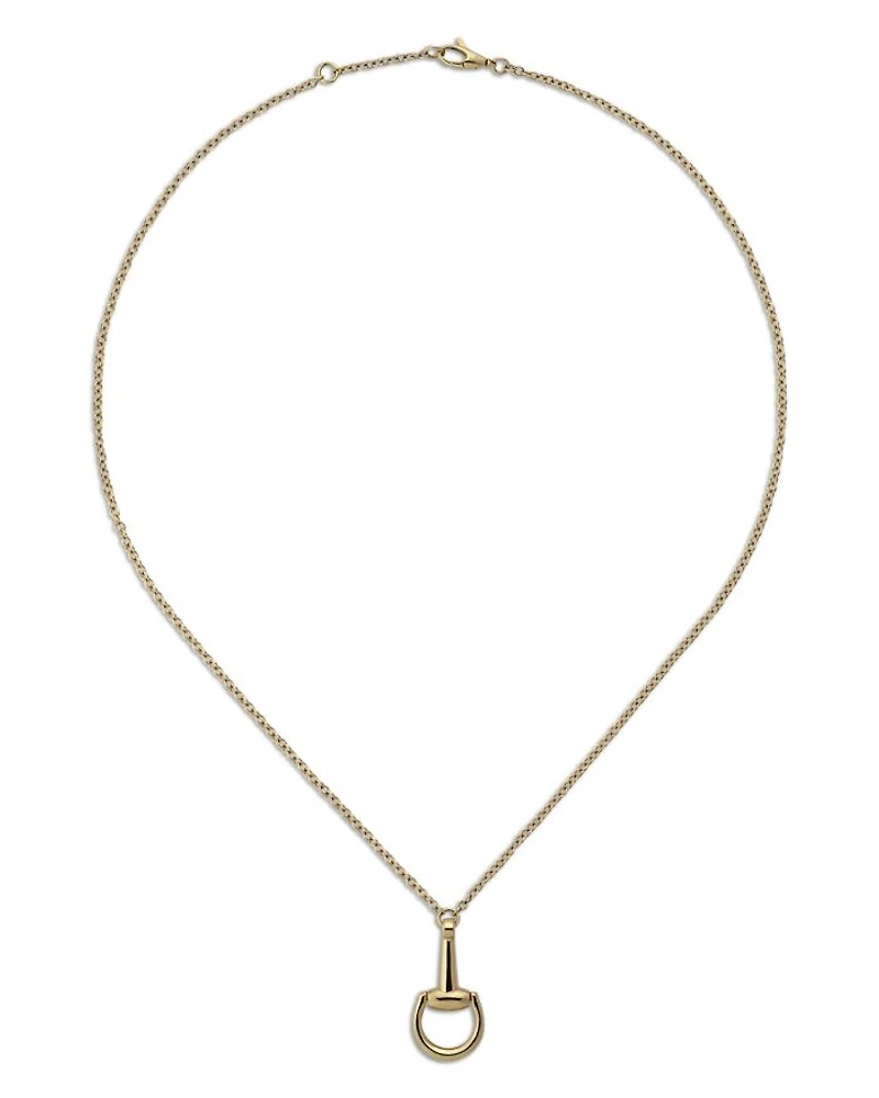 18K Yellow Gold Horsebit Pendant Necklace