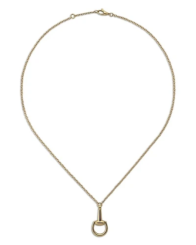 18K Yellow Gold Horsebit Pendant Necklace