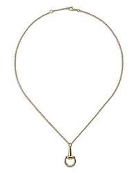 18K Yellow Gold Horsebit Pendant Necklace