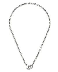Sterling Silver Trademark Hexagon Interlocking Links Statement Necklace, 20"