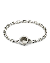 Sterling Silver Trademark Hexagon Interlocking Links Chain Bracelet