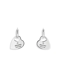 Sterling Silver Trademark Heart Drop Earrings