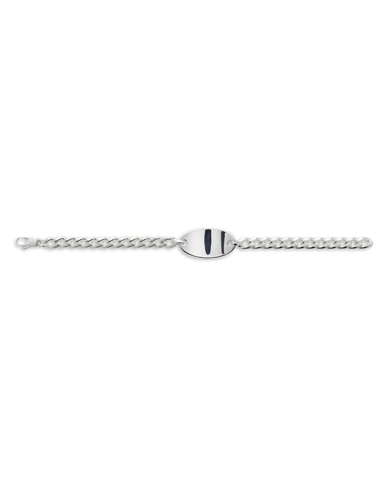Sterling Silver Trademark Black Enamel Link Bracelet
